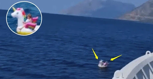 The Incredible Rescue Of A Four-Year-Old Girl Who Was Adrift In The sea On An Inflatable Unicorn