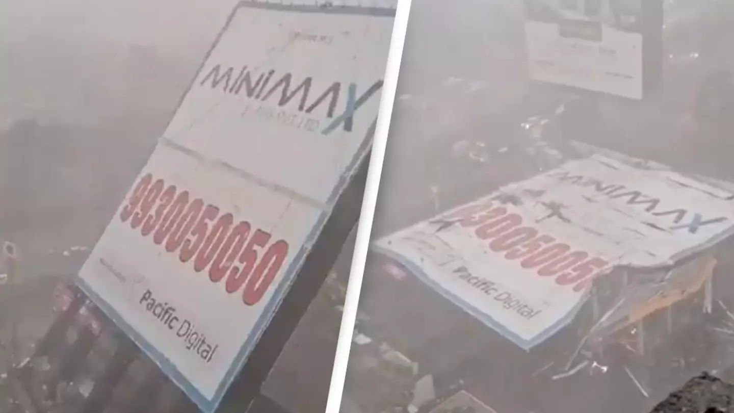 Horrifying Footage Captures Moment 220-Foot Billboard Collapses, Killing 14 in Mumbai